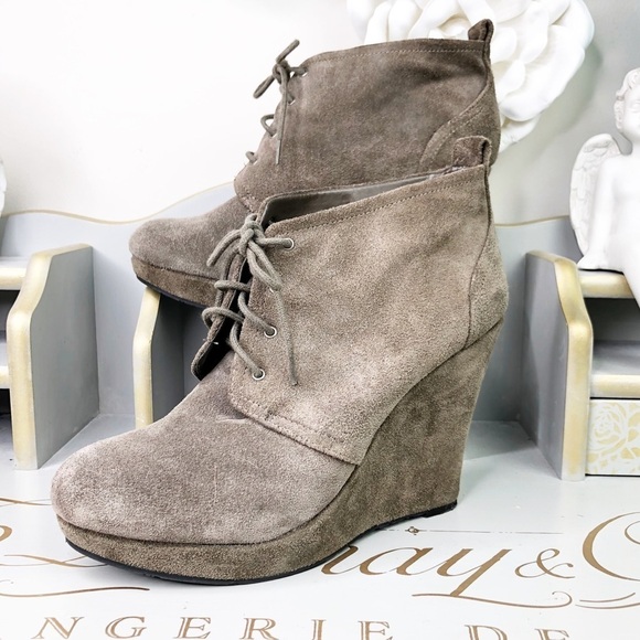 JESSICA Simpson Gray suede platform wedge booties - Picture 6 of 16